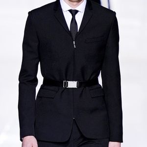 Dior Homme NWT AW13 Runway Zipper Belted Blazer 48
